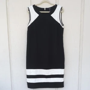 Ana Sousa Elegant Black and White Sleeveless Midi Dress Size 12 - Picture 1 of 12