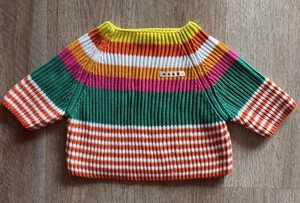 Marni Girls Size 8 Short Sleeve Sweater Chunky Knit Bold Stripe Cropped - Picture 1 of 7