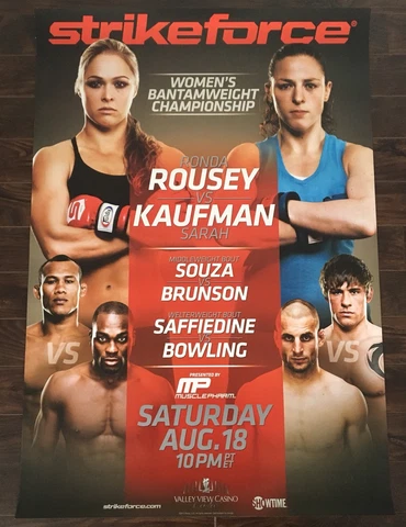 Strikeforce Rousey vs Kaufman Poster, UFC, Rowdy Ronda Rousey, Rare, WWE Cover