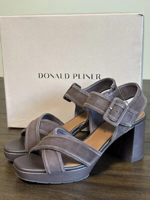 Sandalias Donald Pliner Marrón Gamuza Geni Plataforma Marrón Oscuro Gamuza Talla 8.5 Nuevas en Caja Foto 1 de 4