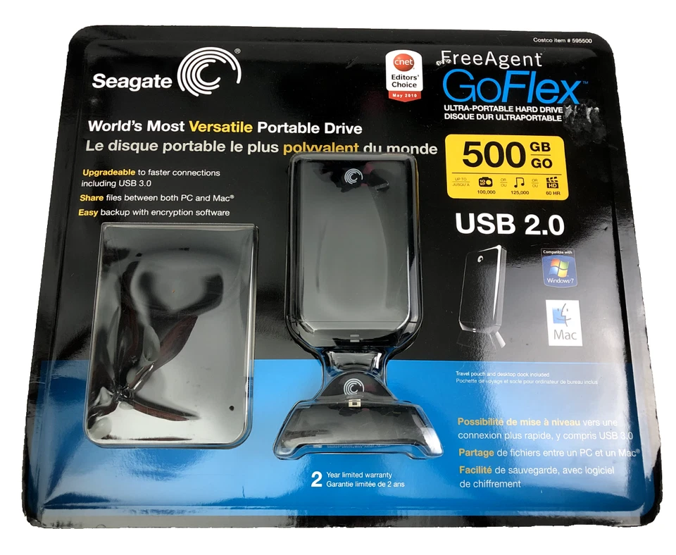 Seagate Free agent Goflex 500gb bundle USB 2.0 Mac & Windows 7 New - Image 1 of 4