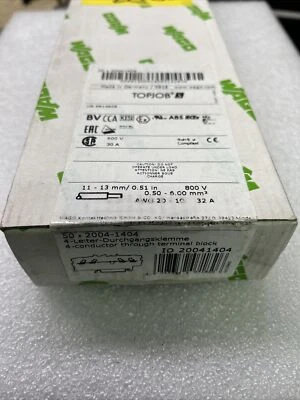 (BOX OF 50) Wago Terminal Block 2004-1404 NEW (OVER 900 PCs. AVAILABLE) - Image 1 of 4