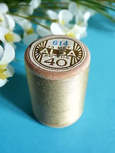 133B/ Beautiful Vintage DMC Cotton Thread Spool Alsa No. 40 Beige Sand No. 614 - Picture 1 of 1