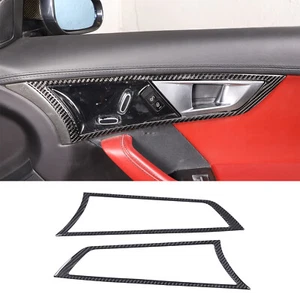 2PCS Carbon Fiber Inner Handle Decorative Sticker For Jaguar F-TYPE 2013-2022 - Picture 1 of 10