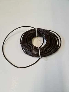 Walnut Dark Brown Net Voile Curtain Wire rope rod 1 Mtr - 30Mtr Lengths + Hooks - Picture 1 of 2