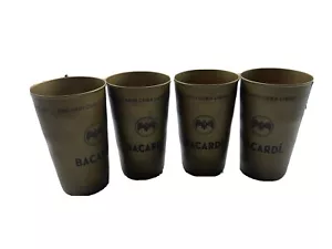 Bacardi Cuba Libre Metal Cocktail Tumblers Cups Set of 4 Vintage Barware Bar Lot - Picture 1 of 6