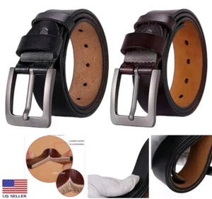 Men’s belts,Full Grain Genuine Leather Casual Dress Jeans Belts for Men - Picture 1 of 14