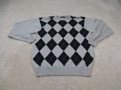 Suéter Pringle of Scotland Hombre Extra Grande Gris Negro Jersey Lana de Cordero Argyle* Foto 1 de 4