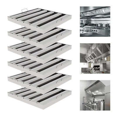20"X20" Commercial Hood Filters 6 Pcs Stainless Steel Hood Grease Filter Baffle - Image 1 of 4