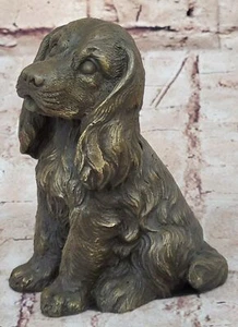 Cocker Spaniel Big Eared Puppy Dog Bronze Figurine Statue Sculpture 6" x 4" - Picture 1 of 10