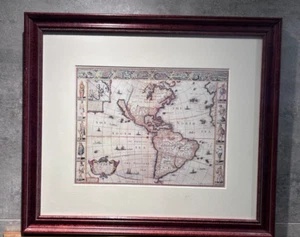 0001.2 Framed Reproduction of John Speed's Map "America" 1626 - Picture 1 of 3