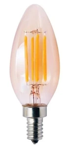 Halco 5.5 Watt LED B11 Filament Chandelier Bulb Dimmable E12 120V 2200K Amber - Picture 1 of 1