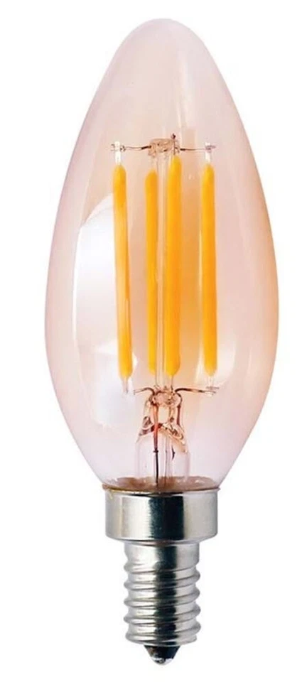 Halco 5.5 Watt LED B11 Filament Chandelier Bulb Dimmable E12 120V 2200K Amber - Image 1 of 1