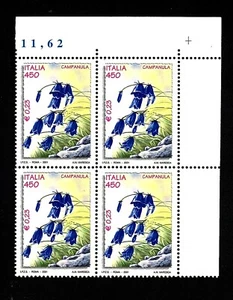Italia 2001 : Campanula - quartina angolo nuova non linguellato, MNH** - Foto 1 di 1