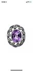 Marcasite And Amethyst Ring Hallmarked 925 Sterling Silver By JewelAriDesigns