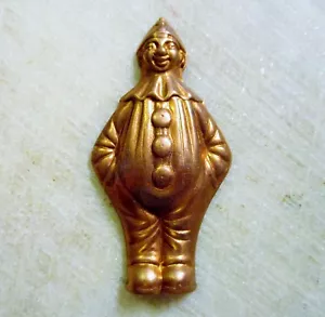 Abbellimento gioielli vintage corpo intero clown francese stampato ottone grezzo - Foto 1 di 6