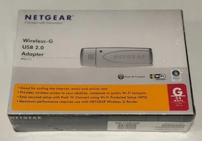 Netgear 54 MBPS Wireless G USB 2.0 Adapter WG111US Sealed New - Image 1 of 4