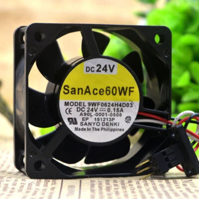 Original SANYO A90L-0001-0508 9WF0624H4D03 24V 0.15A 6CM 6500RPM Fanuc Fan - Image 1 of 4