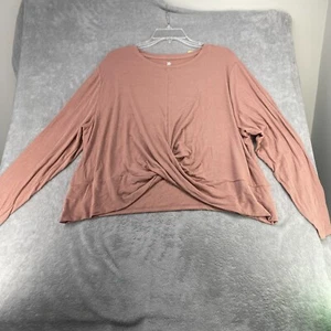 Nuevo Top Para Mujer Talla 2X Frontal Plegable Corto Acanalado Manga Larga Por Todo en Movimiento - Imagen 1 de 9