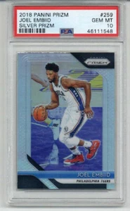 2018 PANINI PRIZM SILBER PRIZM #259 JOEL EMBIID 76ERS PSA 10 NIEDRIGER POP SELTEN - Bild 1 von 2