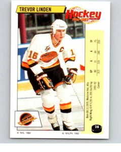 1992-93 Panini Stickers Hockey  #28 Trevor Linden  Vancouver Canucks V82503