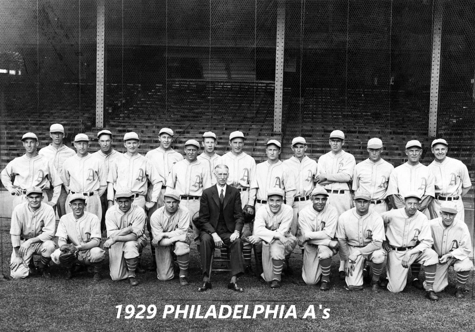 1929 Philadelphia Athletics A's 8X10 Equipo Foto Béisbol Imagen Campeones del Mundo Foto 1 de 1