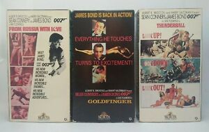 JAMES BOND SEAN CONNERY 007 THUNDERBALL / GOLDFINGER / Z ROSJI... FILMY VHS