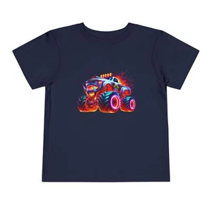 Colorful Monster Truck Toddler Tee, Kids T-Shirt, Birthday Gift, Fun Playwear, - Picture 1 of 25
