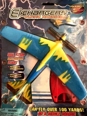 E-CHARGERS  FLYING  MACHINE    MOTORIZED AIRPLANE   PLANE CAN FLY OVER 100 YARDS - Image 1 of 2