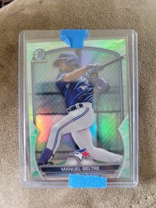 Manuel Beltre 2023 Bowman Chrome Lunar Glow Refractor Card Blue Jays