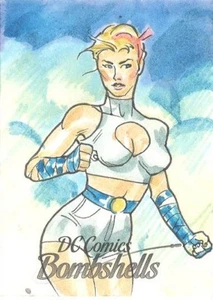2017 Cryptozoic DC Comics Bombshells Sketch card Power Girl Fabian Quintero RARE - Picture 1 of 1