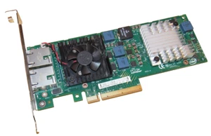 DELL JM42W INTEL X520-T2 10GB DUAL PORT ETHERNET SERVER ADAPTER w/ TALL BRACKET - Photo 1/1