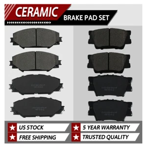 Front & Rear Ceramic Disc Brake Pads For 2006-2015 2016 2017 2018 Toyota Rav4 - Picture 1 of 5