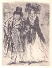 Framed Etching by WILLIAM GLACKENS to Illustrate 'Paris Life' by CHARLES DE KOCK