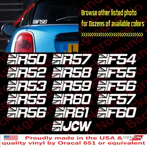Union Jack Vinyl Decal Die Cut Sticker for Mini Cooper F54 F55 F56 F67 F60 MN011 - Picture 1 of 24