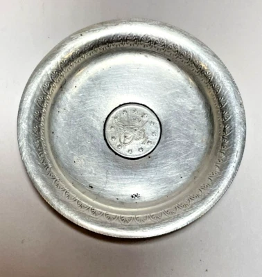 Moneda de plata Kurus turco 1876 en plato de plata mediados de siglo Foto 1 de 4