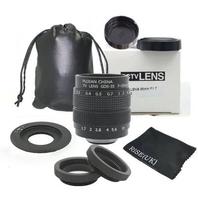 Fujian 35mm f/1.7 CCTV Lens +2 adapter ring +2 macro ring new - Image 1 of 4
