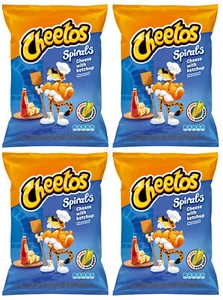 4 CHEETOS SPIRALS patatine aromatiche formaggio e ketchup snack patatine 145 g 5,1 oz - Foto 1 di 6
