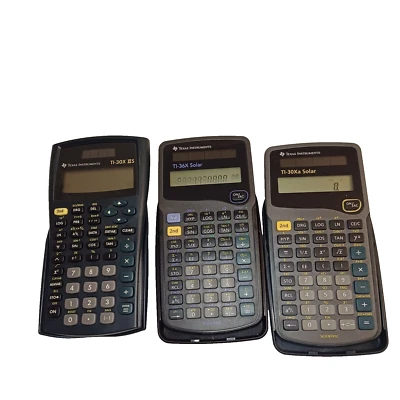 Set of 3 Texas Instruments TI-36x TI-30x IIS TI-30Xa Solar Calculators - Bild 1 von 4