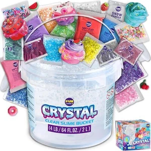 4 LB Huge Glassy Clear Slime Bucket Toy for Kids, 64 FL OZ Crystal Slime Pack - Picture 1 of 9