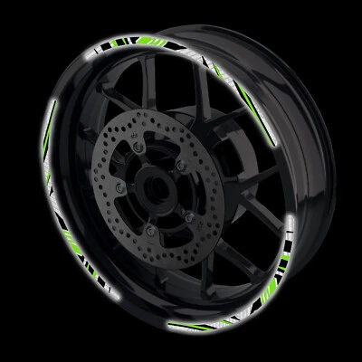 SH01 Green 17 INCH REFLECTIVE RIM STICKER For Kawasaki Ninja 650 19 20 21 22 - Imagem 1 de 4