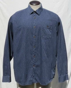 TED BAKER Denim Blue Maiter Cotton Long Sleeve Button Down Casual Shirt 7 46 3XL - Picture 1 of 5