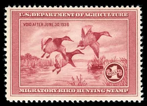 MOMEN: US STAMPS #RW2 MINT OG NH PSE GRADED CERT VF-80J LOTTO #88796 - Foto 1 di 3