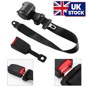 🔥Universal 3 Point Inertia Seat Belts Retractable Car seat Belt Webbing Buckle. - Picture 1 of 21