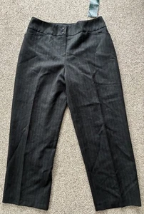 Harve Benard Pants Womens 14 Petite Wool Trouser Gray Pin Striped Design. NWT - Picture 1 of 8