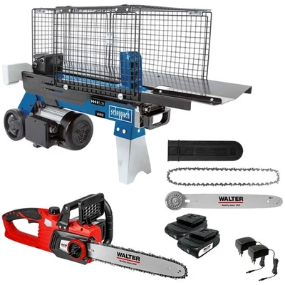 Scheppach 7t Holzspalter HL760L + Walter Akku-Kettensäge 40V Akku/Ladegerät - Bild 1 von 4