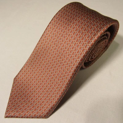 Итальянский галстук BVLGARI 8,5 см шириной семь складок шелк оранжевый - Изображение 1 из 4