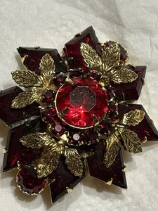 BELLISSIMA SPILLA/CIONDOLO DELIZZA & ELSTER JULIANA TONO ORO STRASS ROSSO - Foto 1 di 7