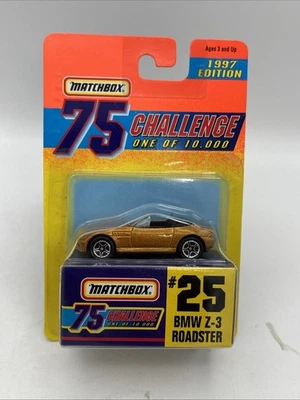 Matchbox 75 Challenge Gold # 25 BMW Z-3 Roadster 1997 Edition One Of  10,000 - Image 1 of 4