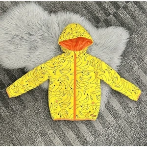 Childrens Indikidual Yellow Banana Print Padded Jacket (MSRP $110) Size 6/7Y - Picture 1 of 5